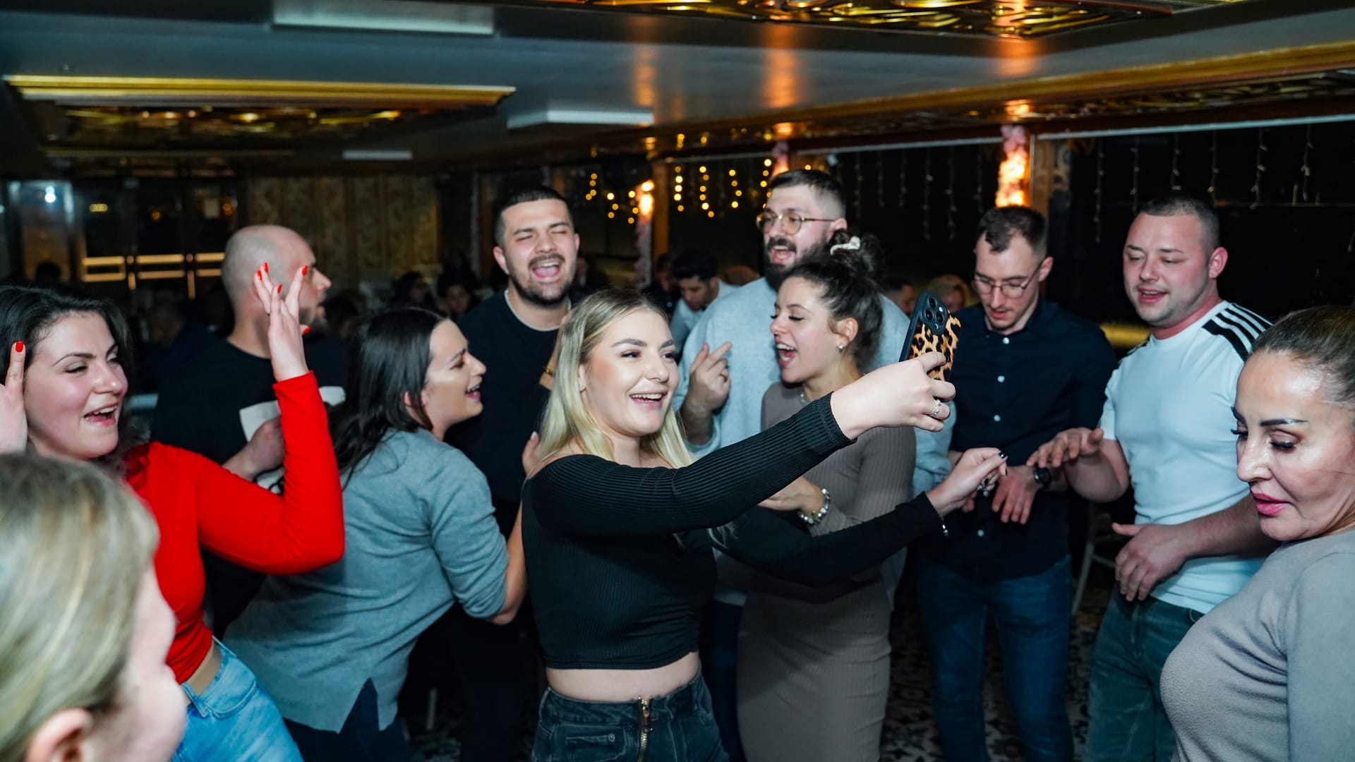 Guests enjoying the party on a Bosphorus cruise